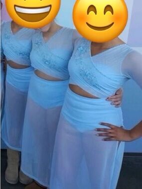 Artistic Dance AS 3-piece set with stoned. flower appliqués. Stage ready.